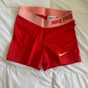 Nike Women's Red and Pink Athletic Shorts